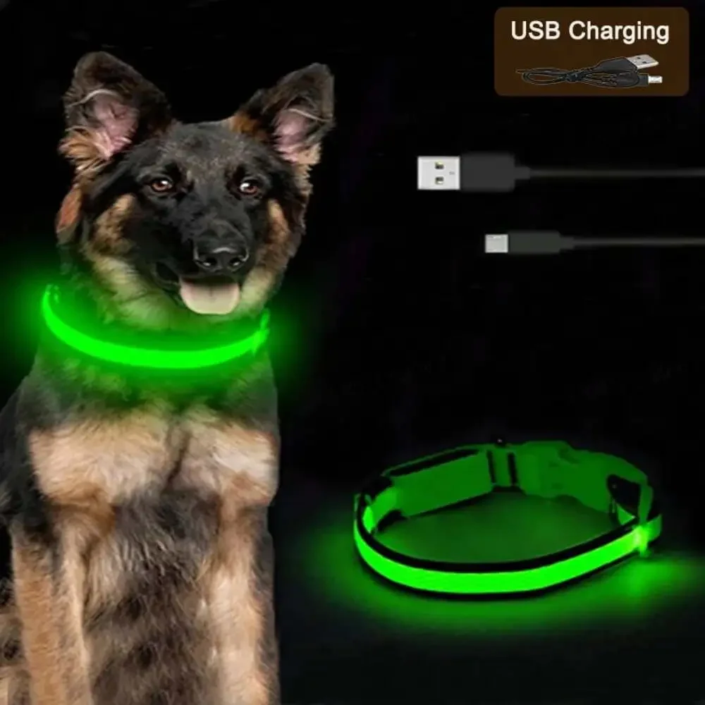 3 Modes Dog Luminous Charge Collar Led Usb Cat Dogs Collars Detachable Night Led